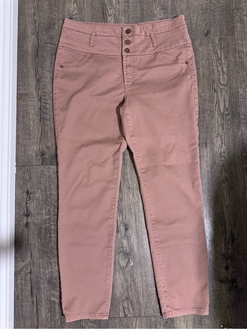 Xhilaration Dusty Mauve High Rise Skinny Jeans | Button Front Size 16